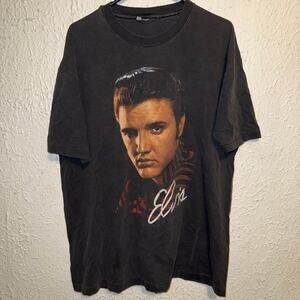 Vintage 1999 Elvis Presley Portrait Graphic Print Single Stitch Shirt XL